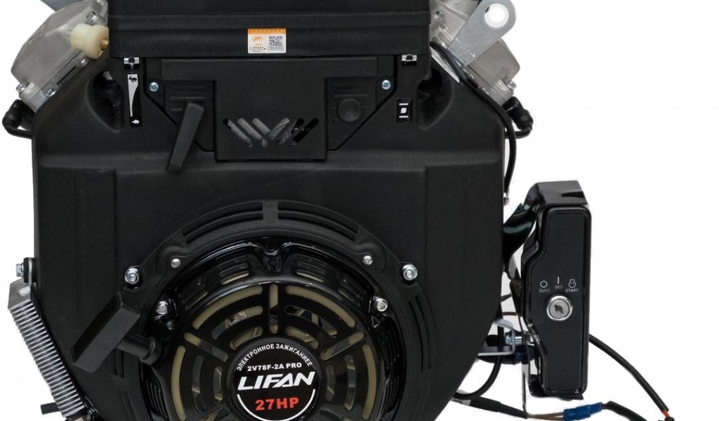 Двигатель Lifan LF2V78F-2A PRO(New), 27 л.с. D25 с электрозапуском катушка 20А, датчик давл./м, м/радиатор, ручн.+электр. запуск