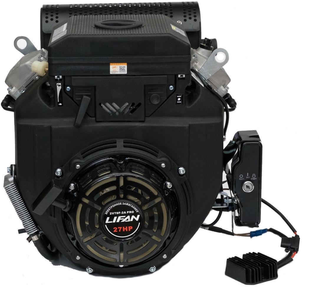 Двигатель Lifan LF2V78F-2A PRO (New) с электрозапуском, 27 л.с. для .