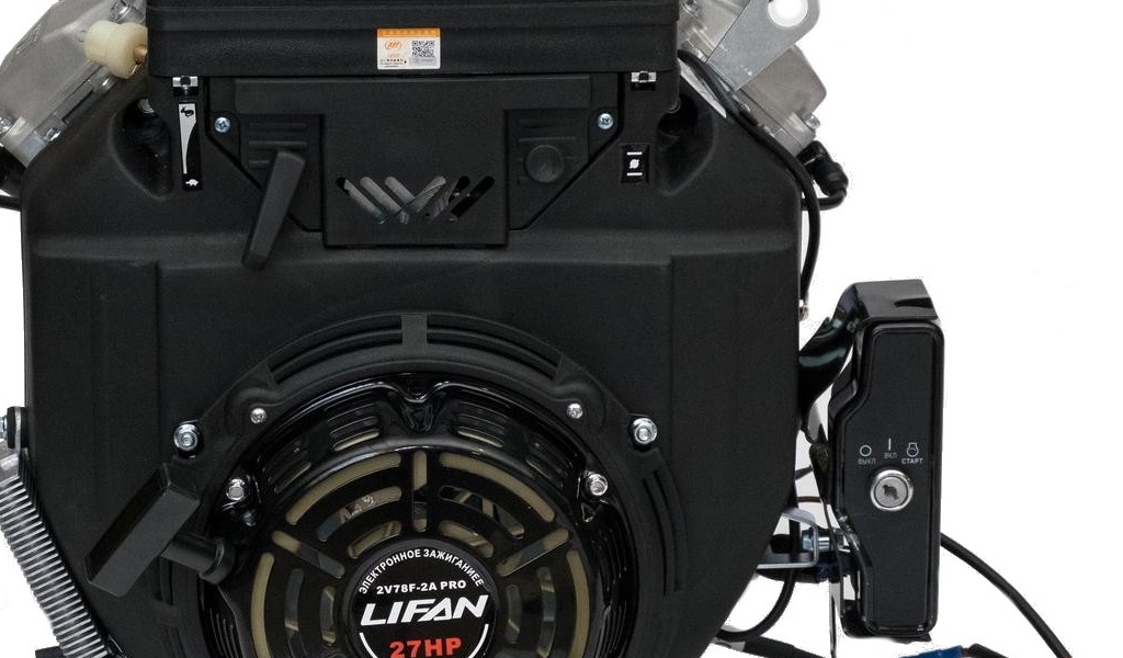 Двигатель Lifan  LF2V78F-2A PRO (New), 27 л.с. D25 с электрозапуском катушка 3А, датчик давл./м, м/рад-р, ручн.+электр. запуск